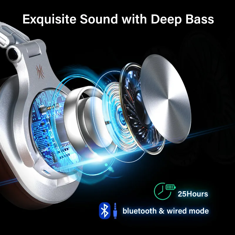 Oneodio Fusion профессиональные Проводные студийные DJ наушники+ беспроводная Bluetooth 4,0 гарнитура HIFI стерео монитор наушники с микрофоном