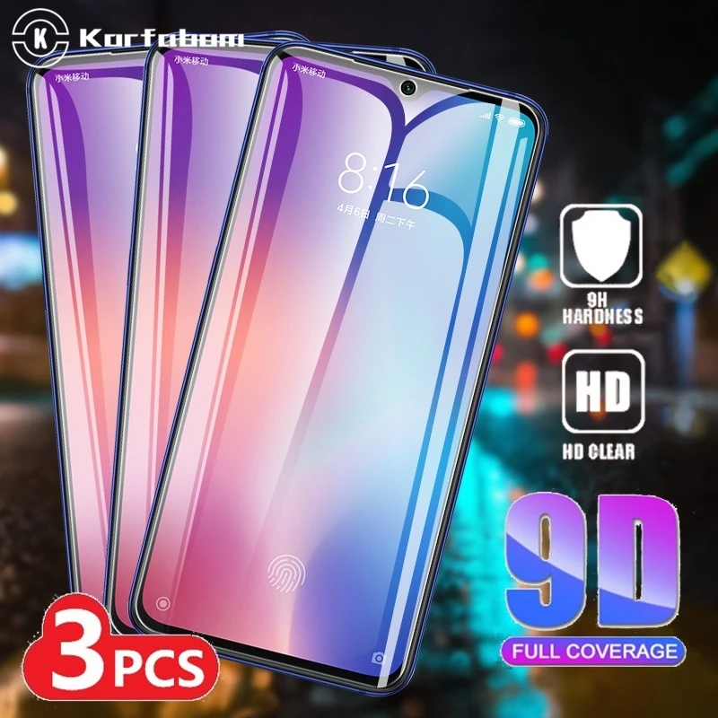 Закаленное стекло для Xiaomi 9T Pro CC9 3 шт. полноэкранная Защитная пленка A3 Redmi K30 7 7A 8 8A