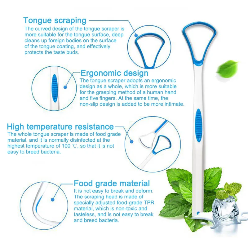 Cepillo de silicona para limpieza de lengua, rascador de lengua individual de grado alimenticio, raspador de cuidado bucal, cepillo para mantener el aire fresco-3