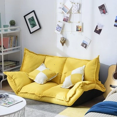 Льняная ткань обивка Регулируемый напольный диван кровать гостиная Пол ленивый