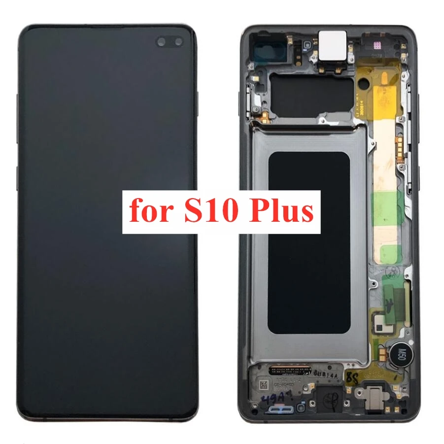 Для samsung Galaxy S10 S10e S10 PLUS SM-G970 G973 G975 ЖК-дисплей сенсорный экран с рамкой для S10e S10 PLUS ЖК-дисплей