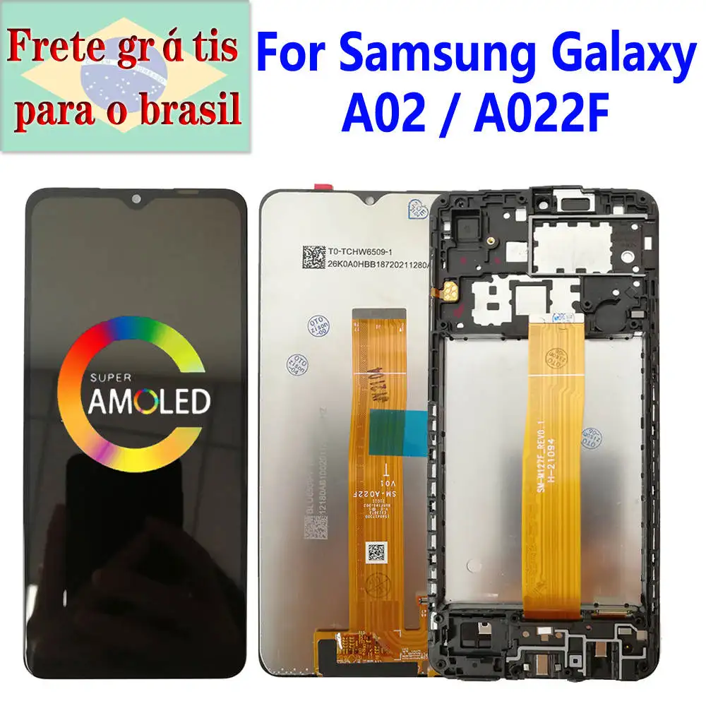 Super AMOLED для Samsung Galaxy A02 дисплей с рамкой A022F SM A022F/DS A022M/DS A022G/DS ЖК цифровым