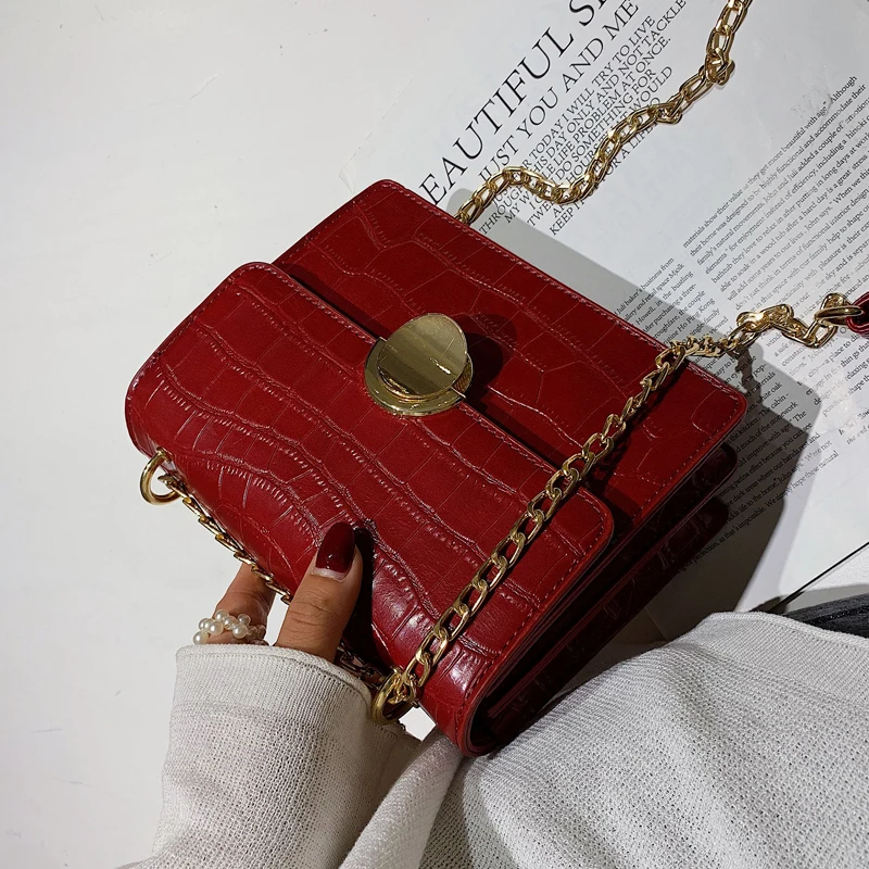 Роскошная брендовая квадратная сумка книжка с крокодиловым узором новинка 2019