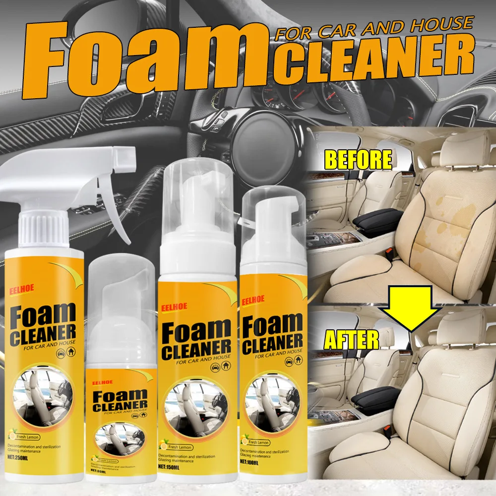 

Multi-purpose Foam Cleaner Spray Car Interior Cleaner Anti-Aging Protection Home Appliance Cleaning Foam Spray Lemon Scented