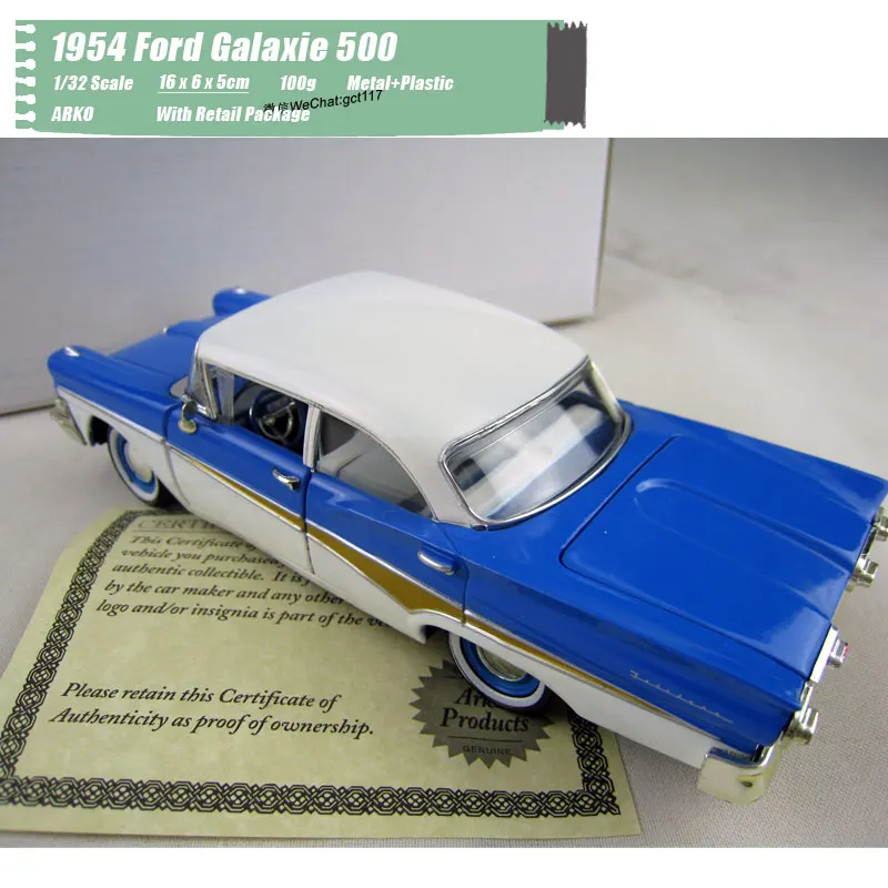 6 шт./лот оптовая продажа Arko масштаб 1/32 модель автомобиля игрушки 1954 Ford Galaxy 500