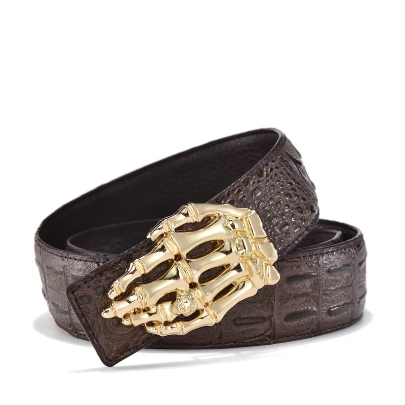Мужские и женские кожаные ремни с крокодиловым узором роскошные брендовые