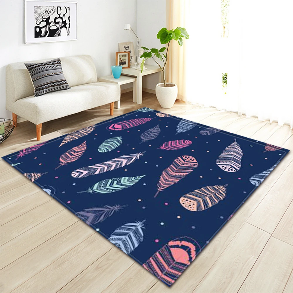 

Nordic Carpets for Living Room 3D Flannel Printing Pattern Bedroom Carpet Kids Room Rug Non-slip Decorative Bedside Mat