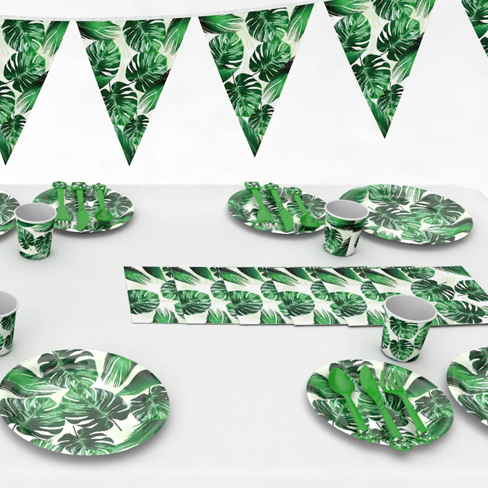 

Turtle Leaf Disposable Tableware Set Environmental Protection Paper Cup Napkin Paper Towel Children 's Birthday Party Decoration
