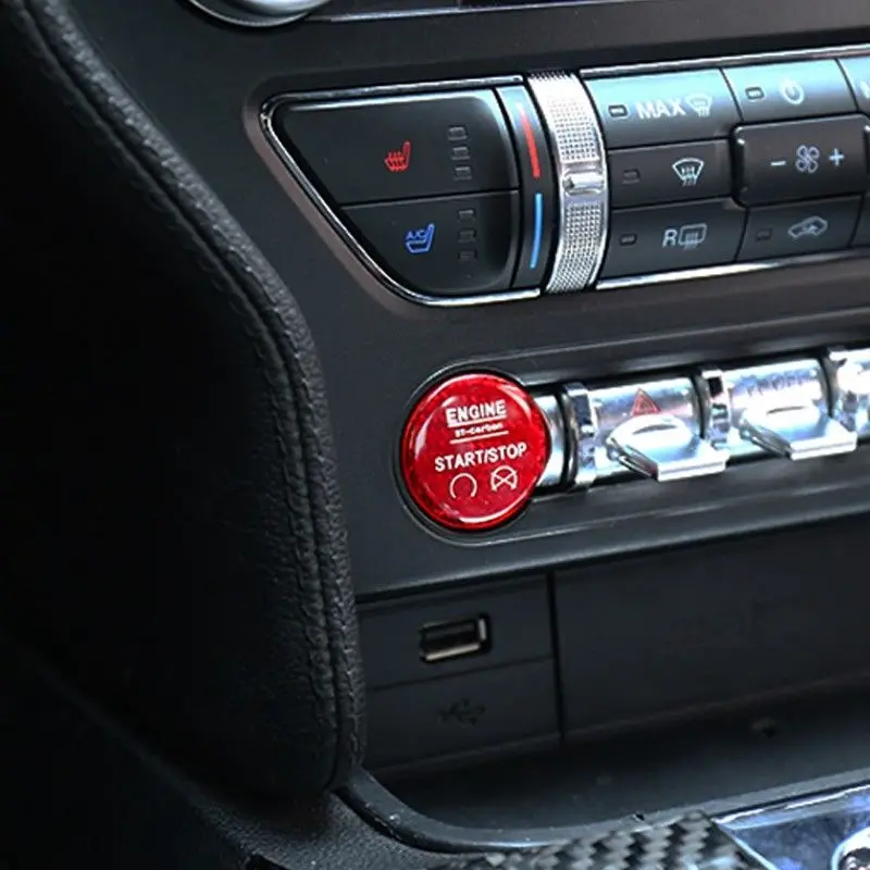 1 шт. кнопка включения/остановки красного цвета из углеродного волокна Накладка