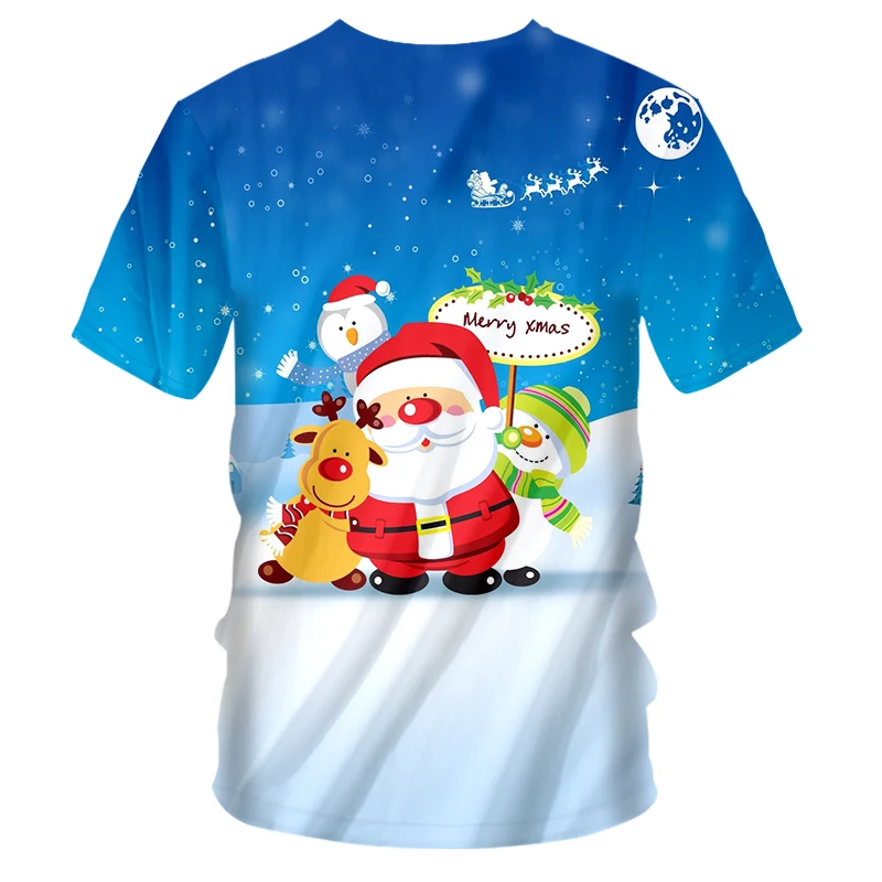 IFPD ЕС Размеры Мужские футболки в рождественском стиле 3D с симпатичным печатным