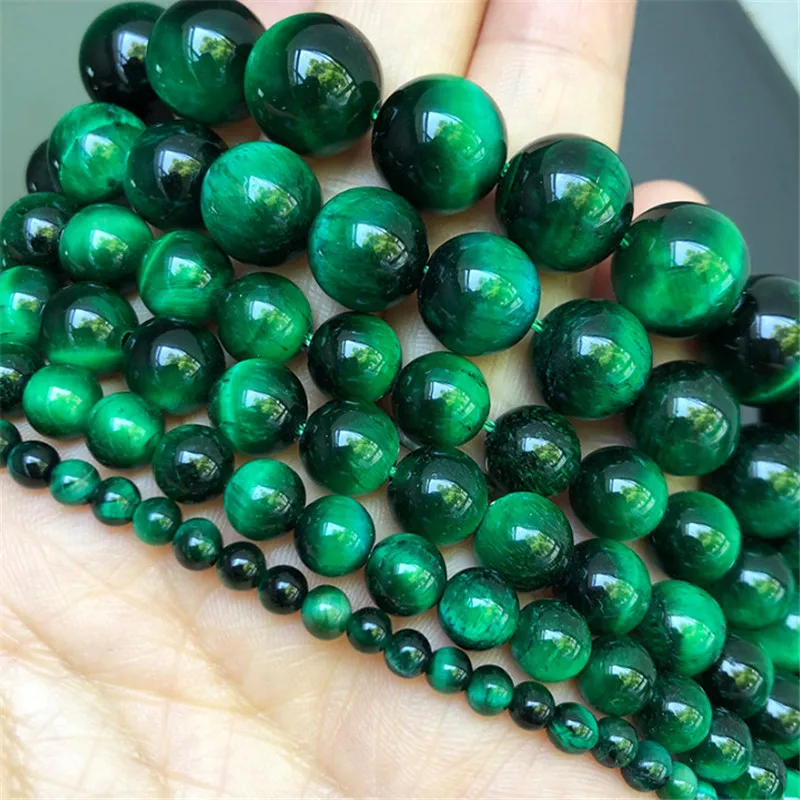 Натуральный зеленый тигровый глаз бусины для ювелирные изделия изготовление