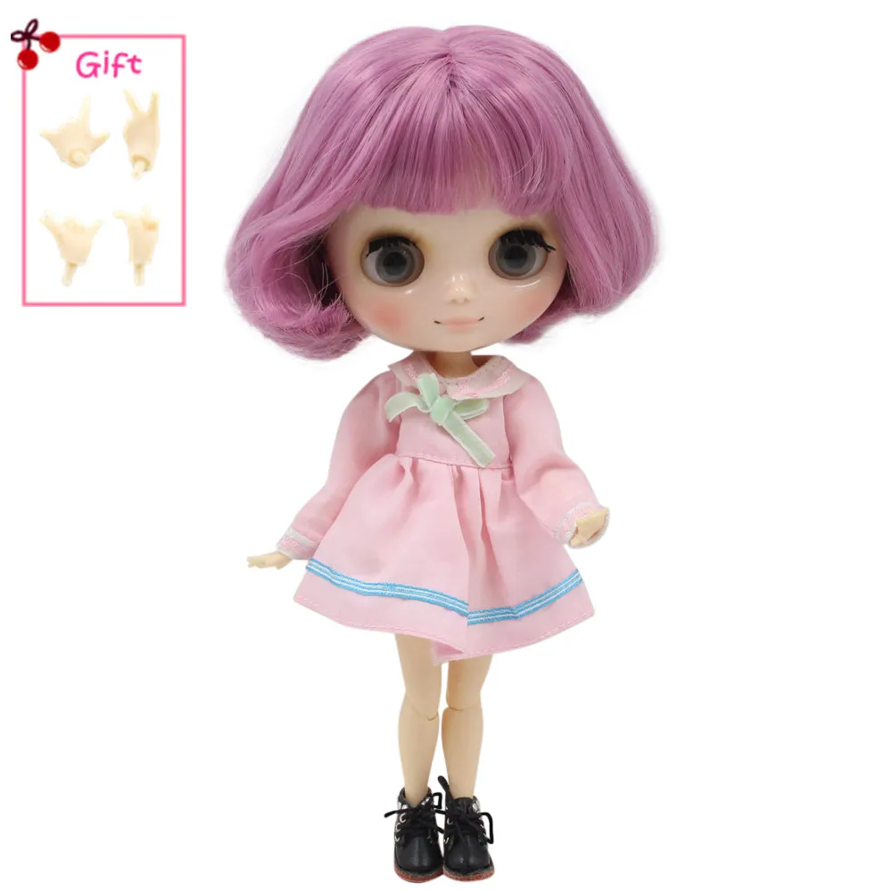 Кукла ледяная DBS Middie Blyth Серия № BL1063 розовый Боб волосы с челкой натуральная кожа