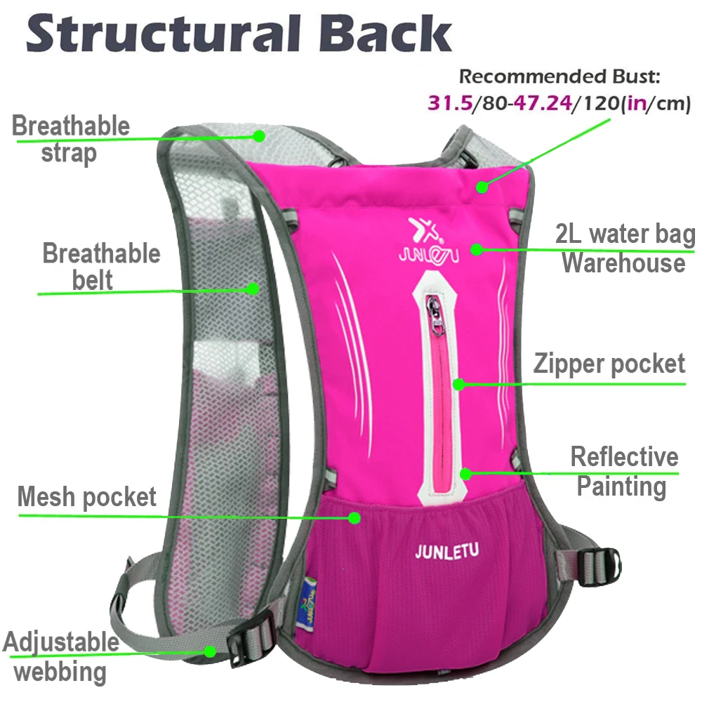 Women Ultralight Running Hydration Backpack Pink Breathable Sport Jogging Men Trail Marathon Bag Water | Спорт и развлечения