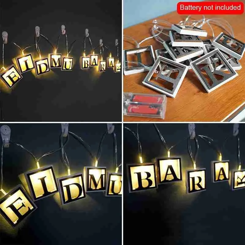 

2 Meters Ramadan Festival Decorative Light String Decorations Festival Party Muslim Gift Led For Home Islamic Ornament N7A4