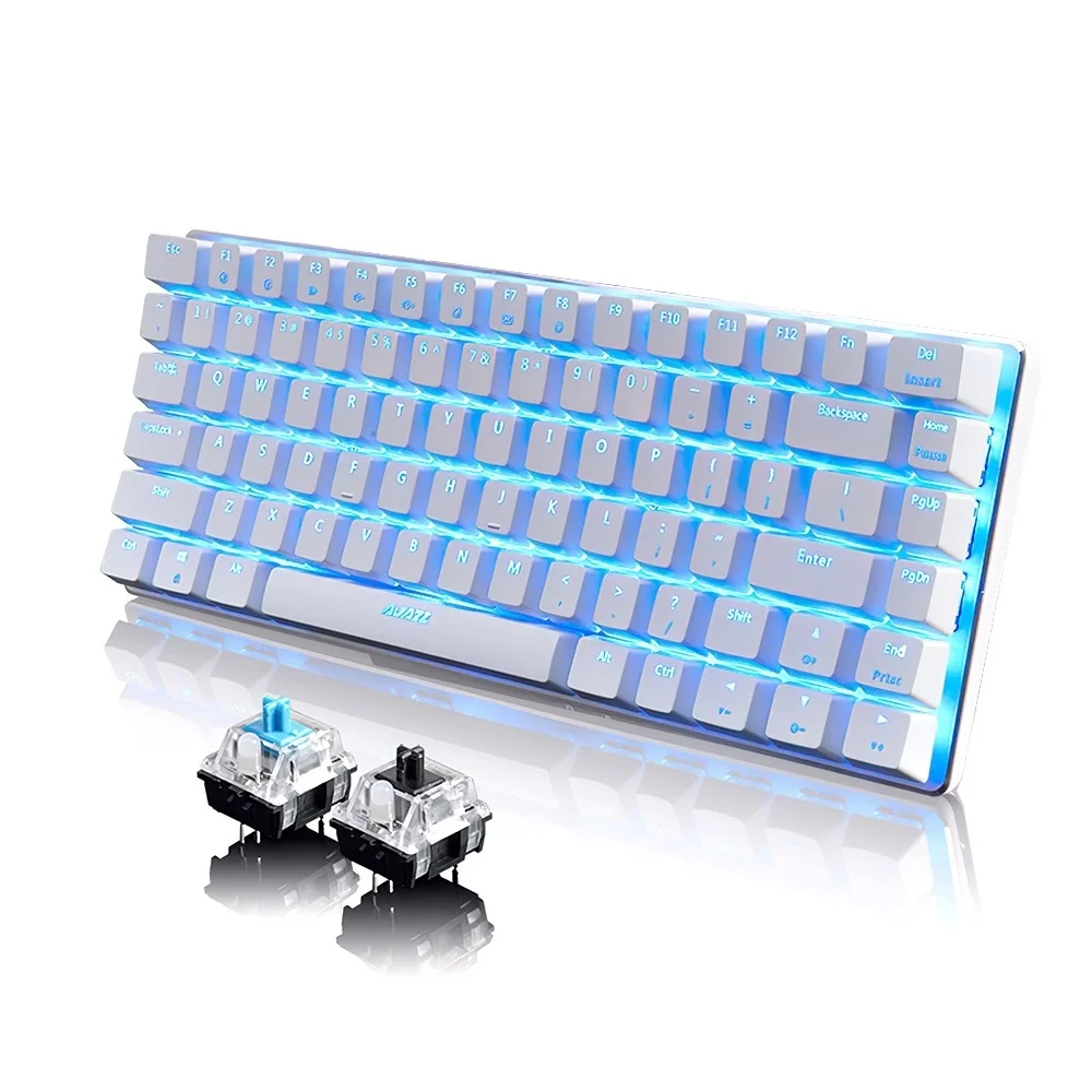 

Gum - ak33 mechanical keyboard for PC games, 82 wired keyboards, black / blue switch, ergonomic design of LED backlight, 2021