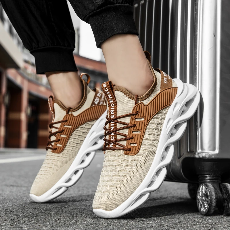 

Кроссовки мужские сетчатые, дышащие, на шнуровке, Повседневная модная обувь для бега, лето 2021