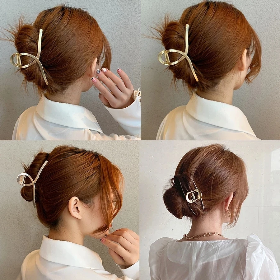 

1PC Large Hair Claws Elegant Metal Hairpins Crab Hair Clips Headwear for Women Exquisite Girls Hair Accessories