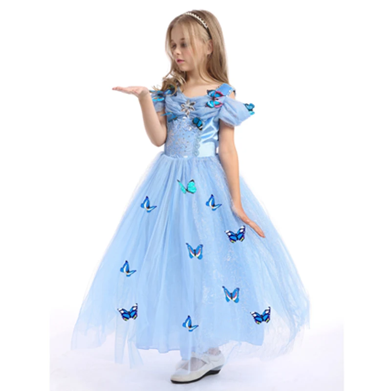 

Pudcoco Dress Kids Butterfly Mesh Princess Party Girls Short Sleeve Costume Children Christmas Birthday Belle Cosplay Sundress