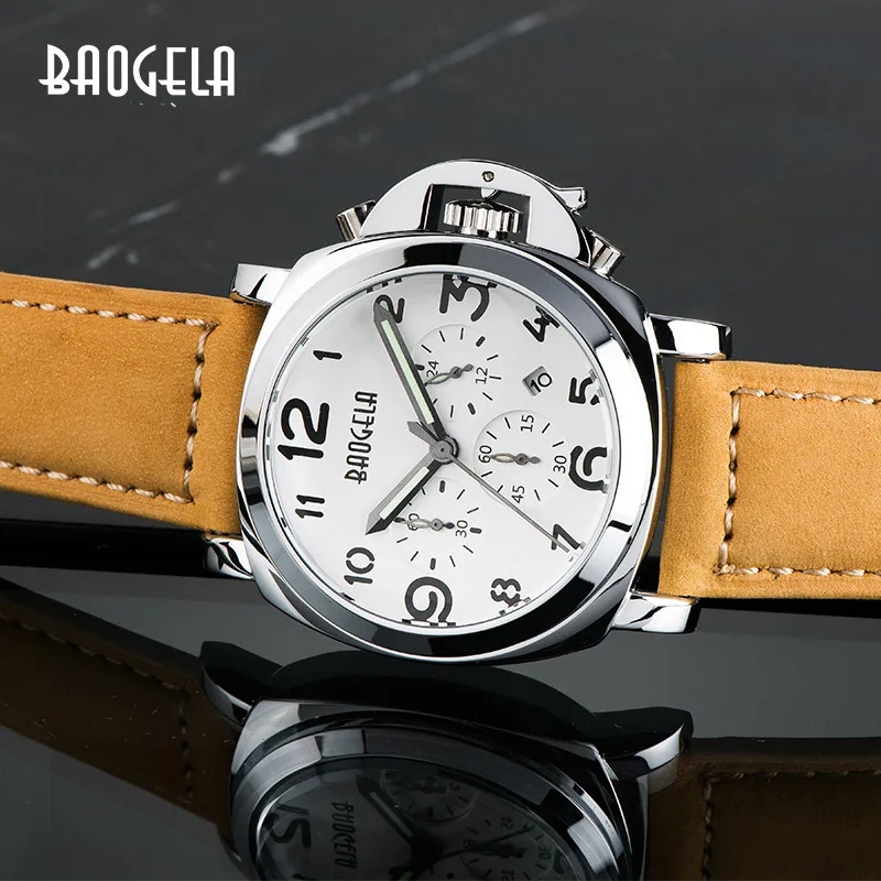 Часы наручные BAOGELA Мужские кварцевые оригинальные брендовые водонепроницаемые