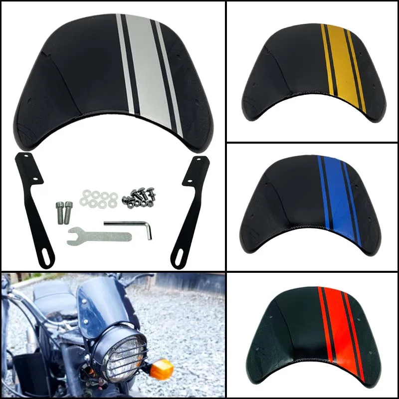 Цветная наклейка на лобовое стекло в стиле ретро cafe racer подходит для круглой фары