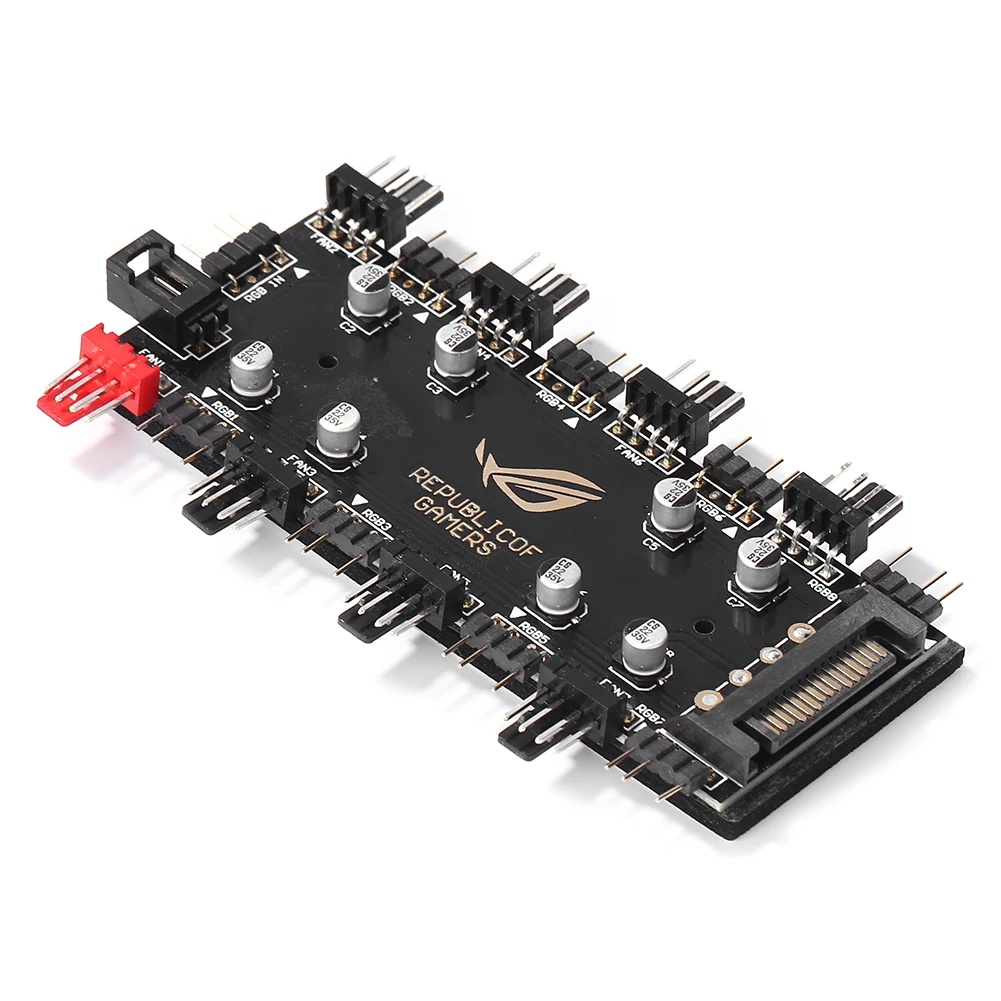 Многоканальный сплиттер 1-8 5 В/3 Pin ARGB 4-контактный PWM вентилятор хаб для