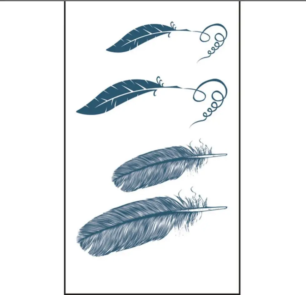 1 шт. водостойкая временная татуировка-наклейка черное перо татуировка детское