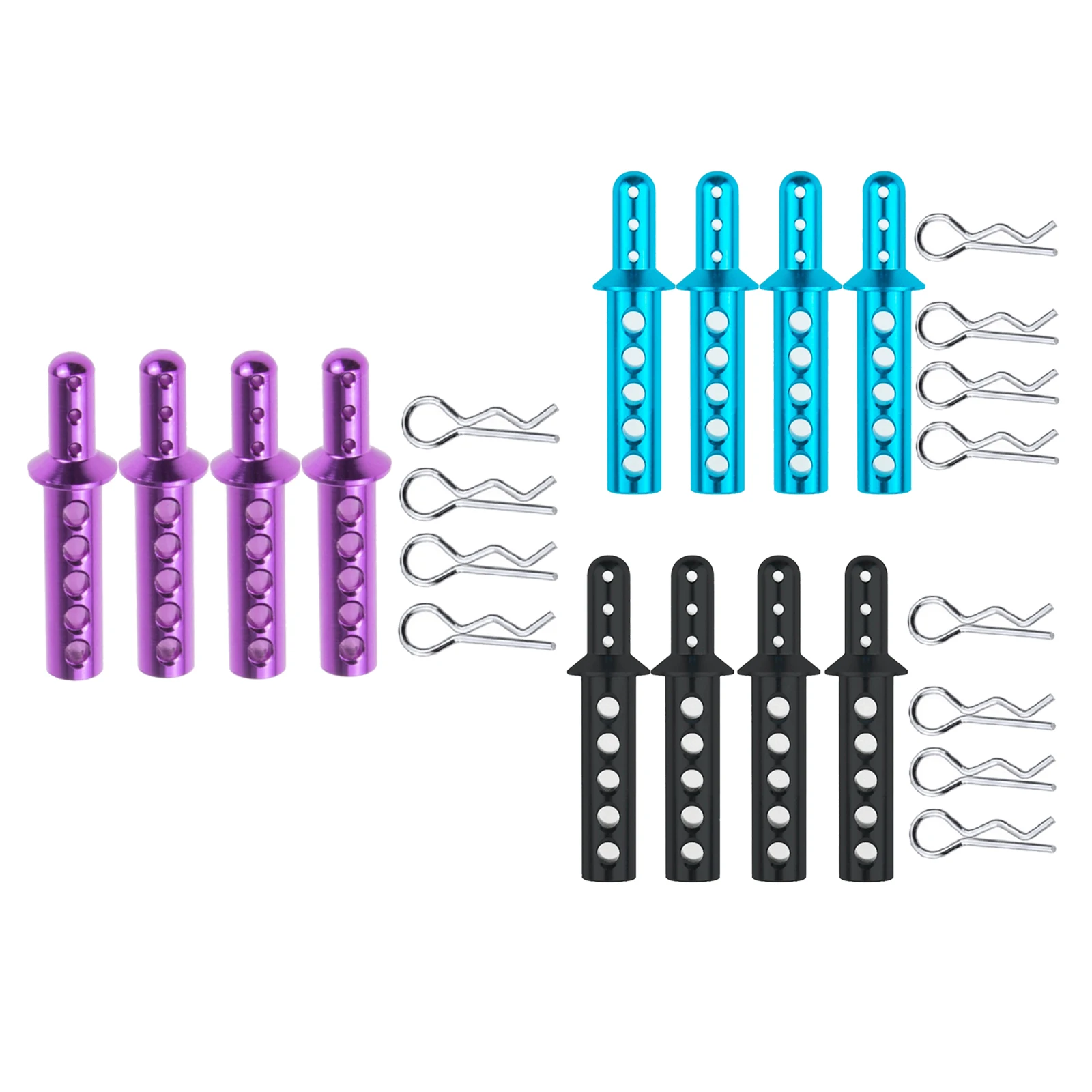 

8x45mm RC Body Post Mount w/ Body R-Clip Pins for 1/10 1/8 Monster RC Car