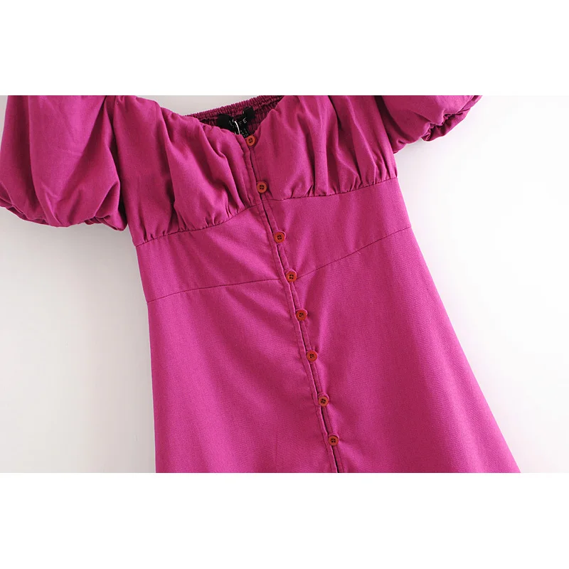 Женское однобортное платье с пышными рукавами Star firefly повседневное облегающее