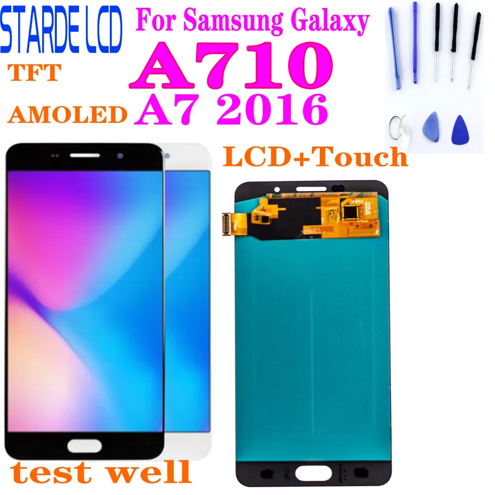 ЖК дисплей Super Amoled для Samsung Galaxy A7 2016 A710 A710F A710M A710Y A7100 с сенсорным экраном и