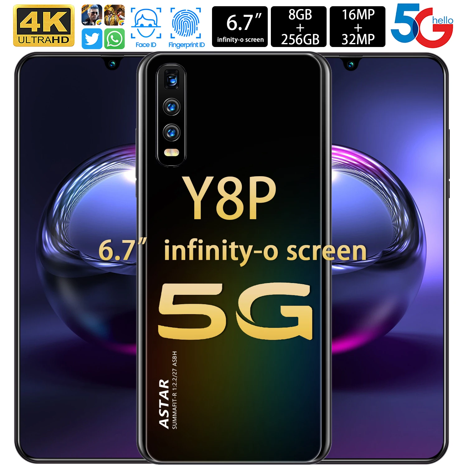 

2021 New Undefined Smartphone Y8P 32MP HD Camera Deca Core 12G 512G 5600mAh Battery Double SIM Card 4G LTE Hot Sell Mobile Phone