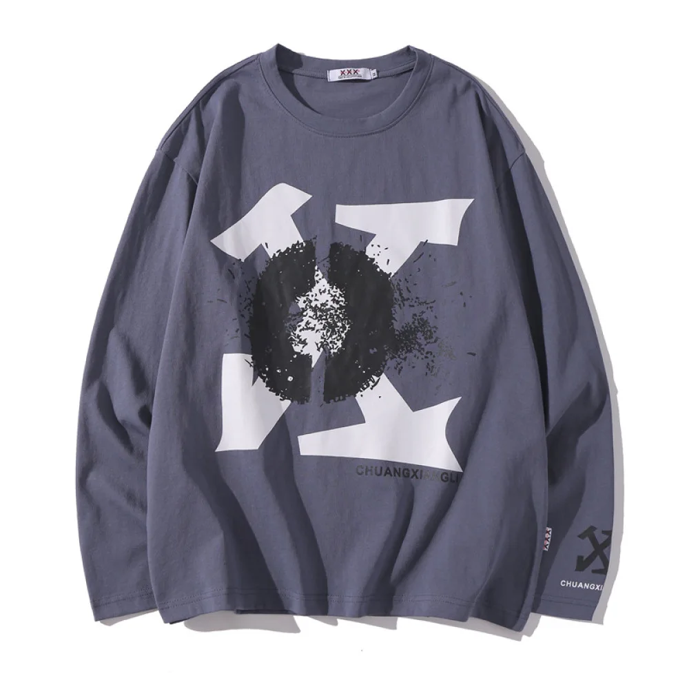 

Cotton Harajuku Aesthetics Tshirt Brand Classic Arrow Print Short Sleeve Tops & Tees Fashion Casual Couple Hoodie