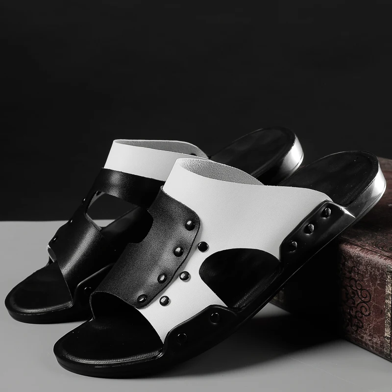 Сандалии мужские дышащие Нескользящие пляжные шлепанцы брендовая Повседневная