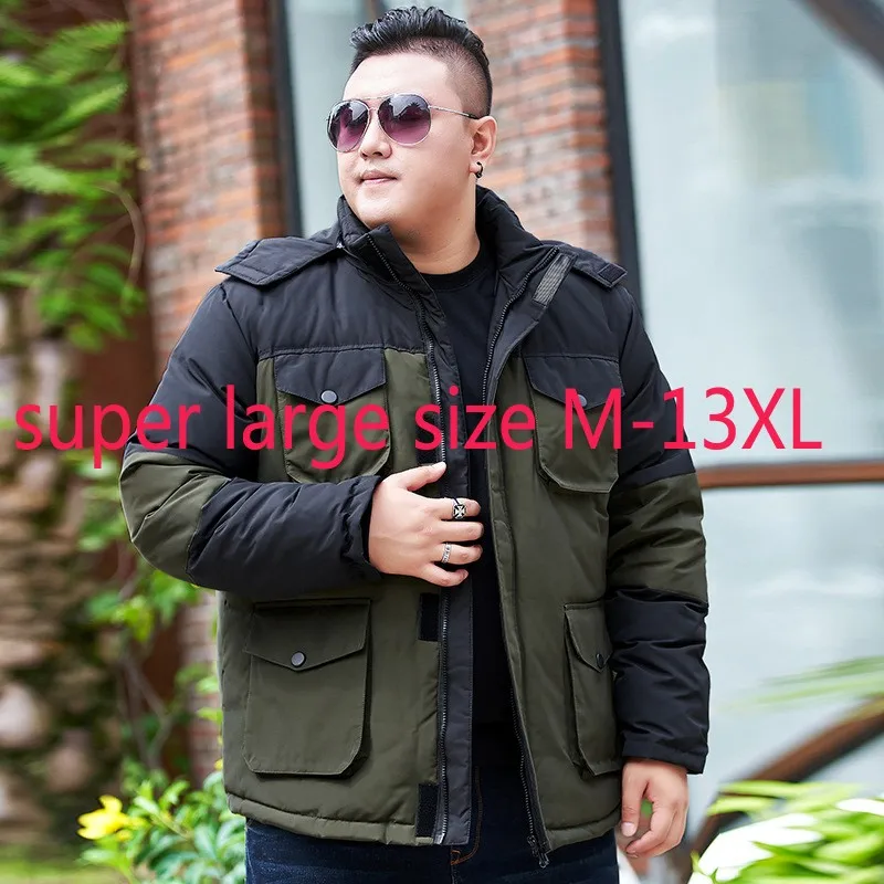 

New Arrival Fashion Suepr Large Men Large Down Jacket Young Coat White Duck Down Thick Casual Men Plus Size M-10XL11XL 12XL 13XL