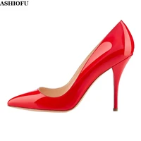 ashiofu new handmade womens high heel pumps officecareer slip on shoes pointy evening club fashion pumps court shoes kl028