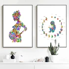 Акварельные художественные Беременные фотообои с изображением доктора акушерского лезвия, плакаты и принты для украшения стен