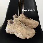 Новинка Осень 2021 Папины мужские туфли в гонконгском стиле трендовая универсальная мужская спортивная обувь для отдыха на толстой подошве