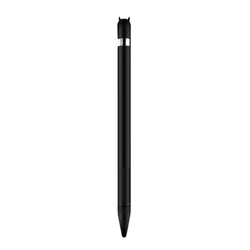 1st Black Set Для Apple Pencil 1 2 чехол КРЫШКА ДЛЯ iPencil iPad Pro планшет сенсорный Стилус колпачок милый кошачий ухо прокрутка силиконовый чехол - Цвет: 1st Black Set
