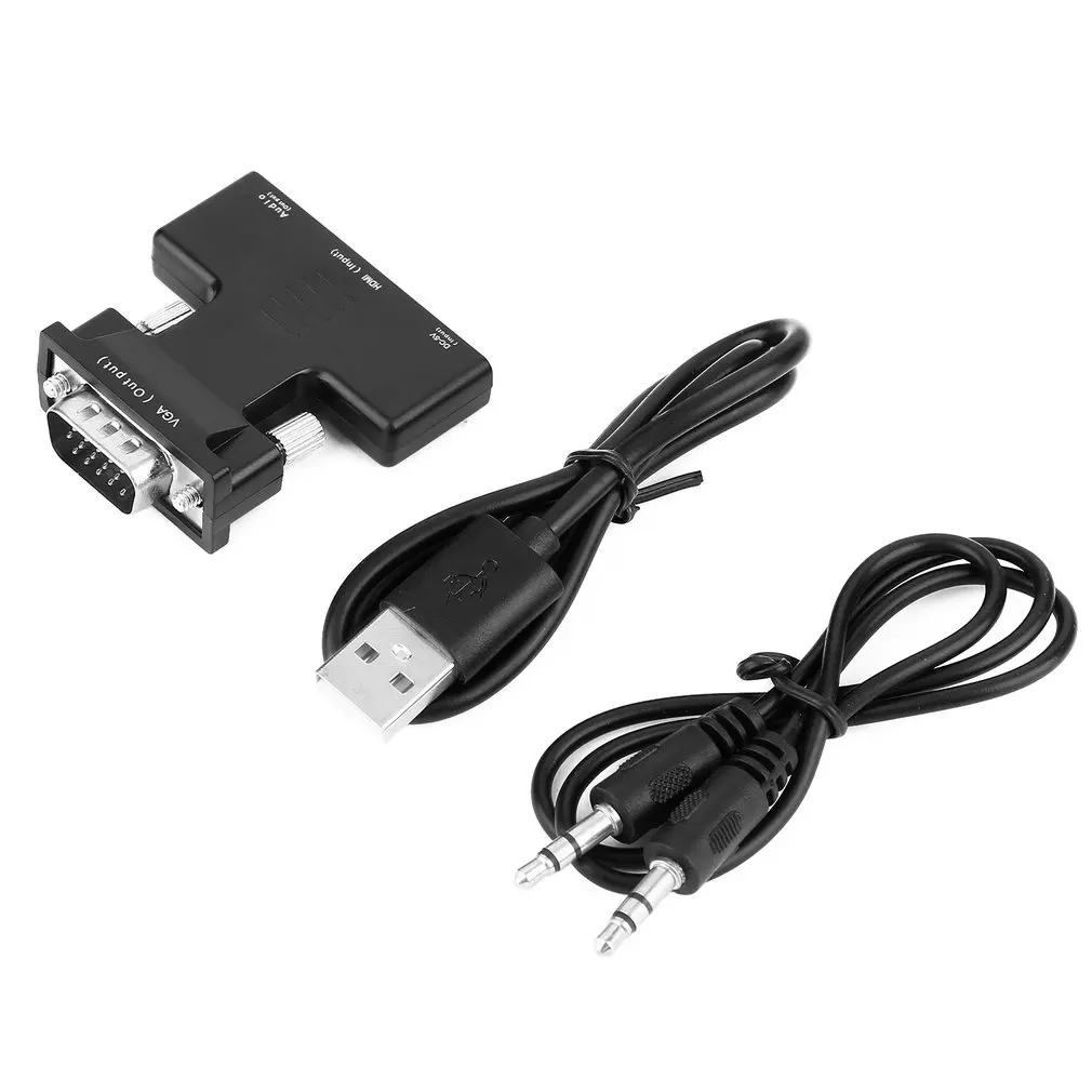 Профессиональный HDMI вход женский в VGA Мужской конвертер адаптер с аудио кабелем