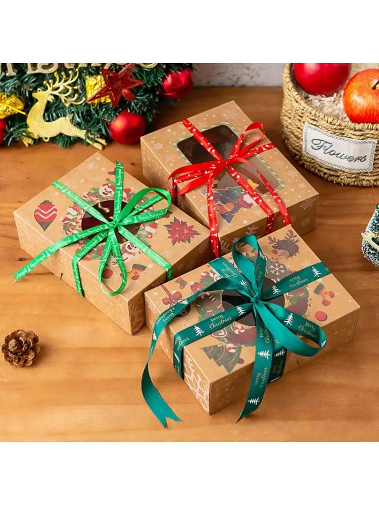 

10 Rolls 25 Yards Merry Christmas Red Green Grosgrain Ribbon Roll DIY Decoration 62KE