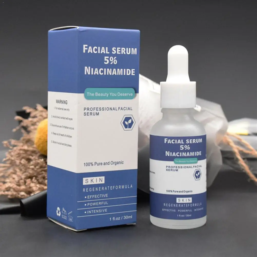 

5% Niacinamide Vitamin B3 Facial Serum Shrinking Pore Moisturizing Face Whitening Essence Skin Brighten Solution Face Care 30ML