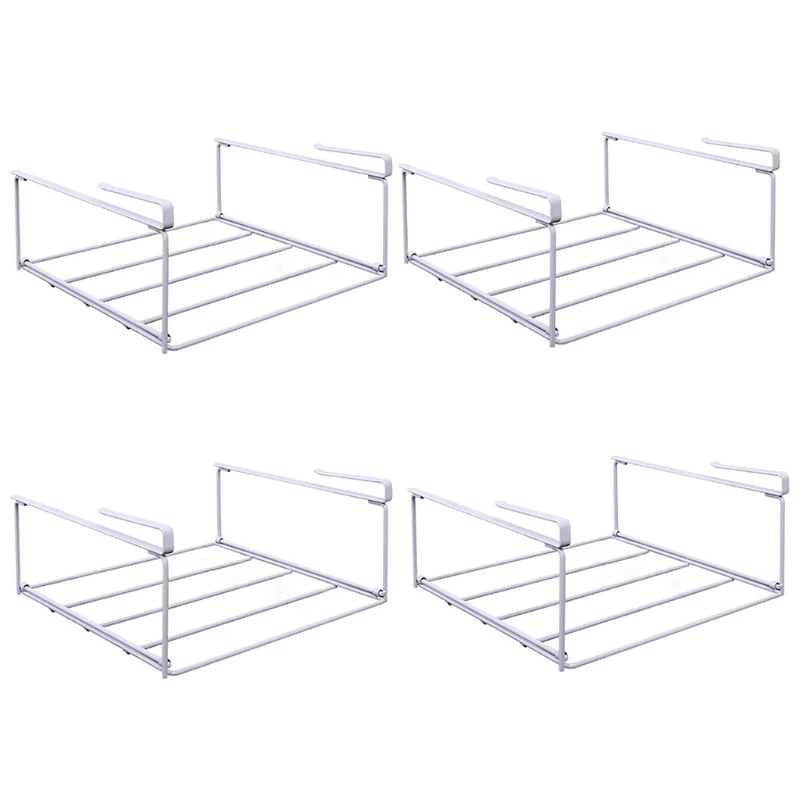 

4 Pcs Shoe Storage Layered Rack Foldable Holder Under-hanging Adjustable Shoe Shelf Desktop Kitchen Home Organizer
