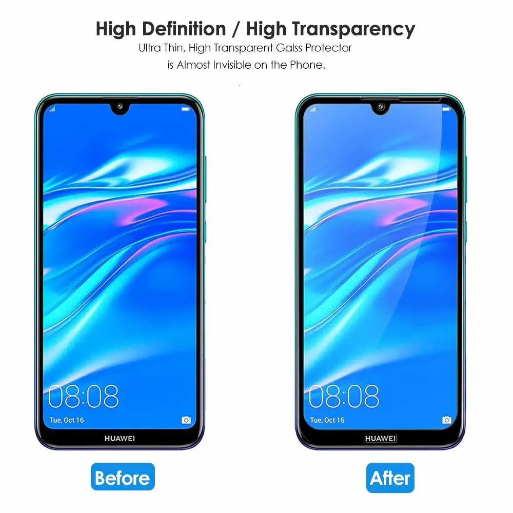 Защитное стекло для huawei y7 2019 защитная пленка на экран Hauwei Huawey pro y 7 7y y72019 y7pro