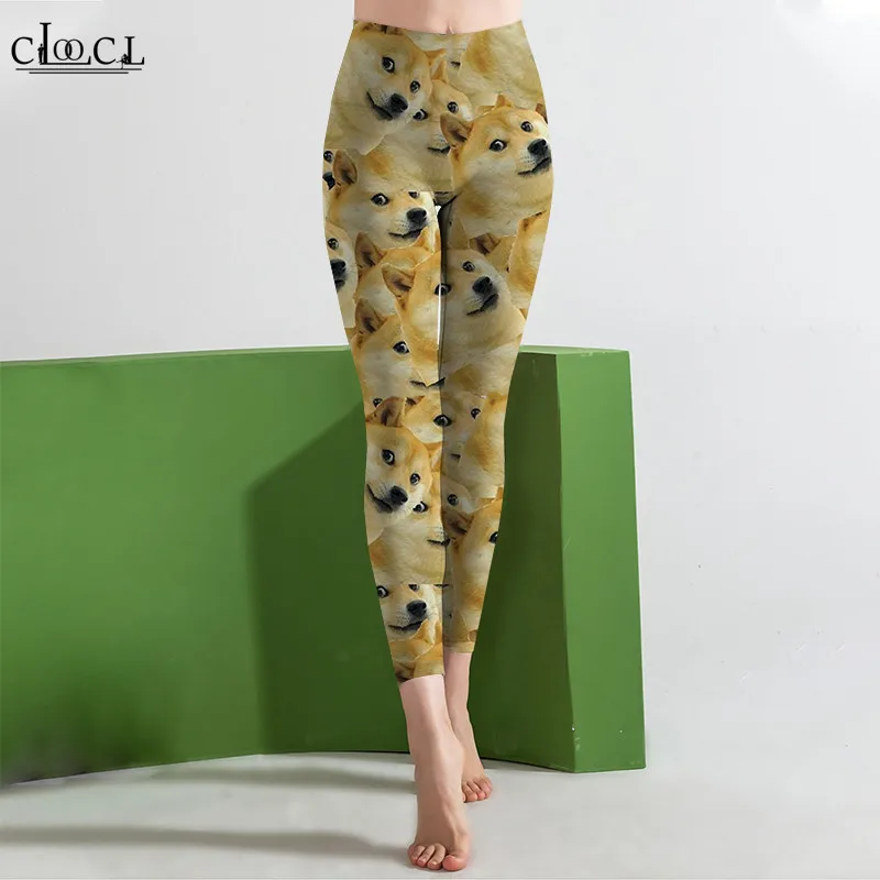 

CLOOCL Women's Leggings Best Friend Shiba Inu Dog Printed High Waist Elasticity 3D Fashion Sweatpants for Women Fitness Pants