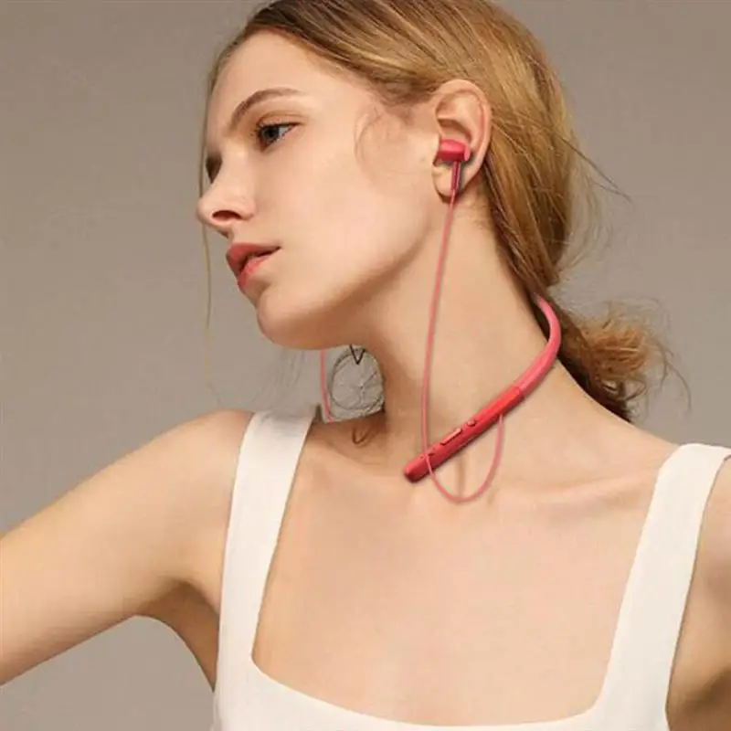 

Stereo Wireless Headphones Fashion Earphone Neck Hanging Headset Handsfree Earphone for Running Sports Man Woman (Red)