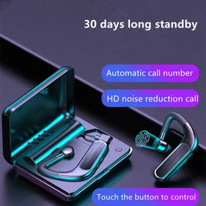 Bluetooth 5.0 Wireless Headphones with Microphone HIFI Sports Waterproof Headsets Touch Button Dual Control for Android IOS