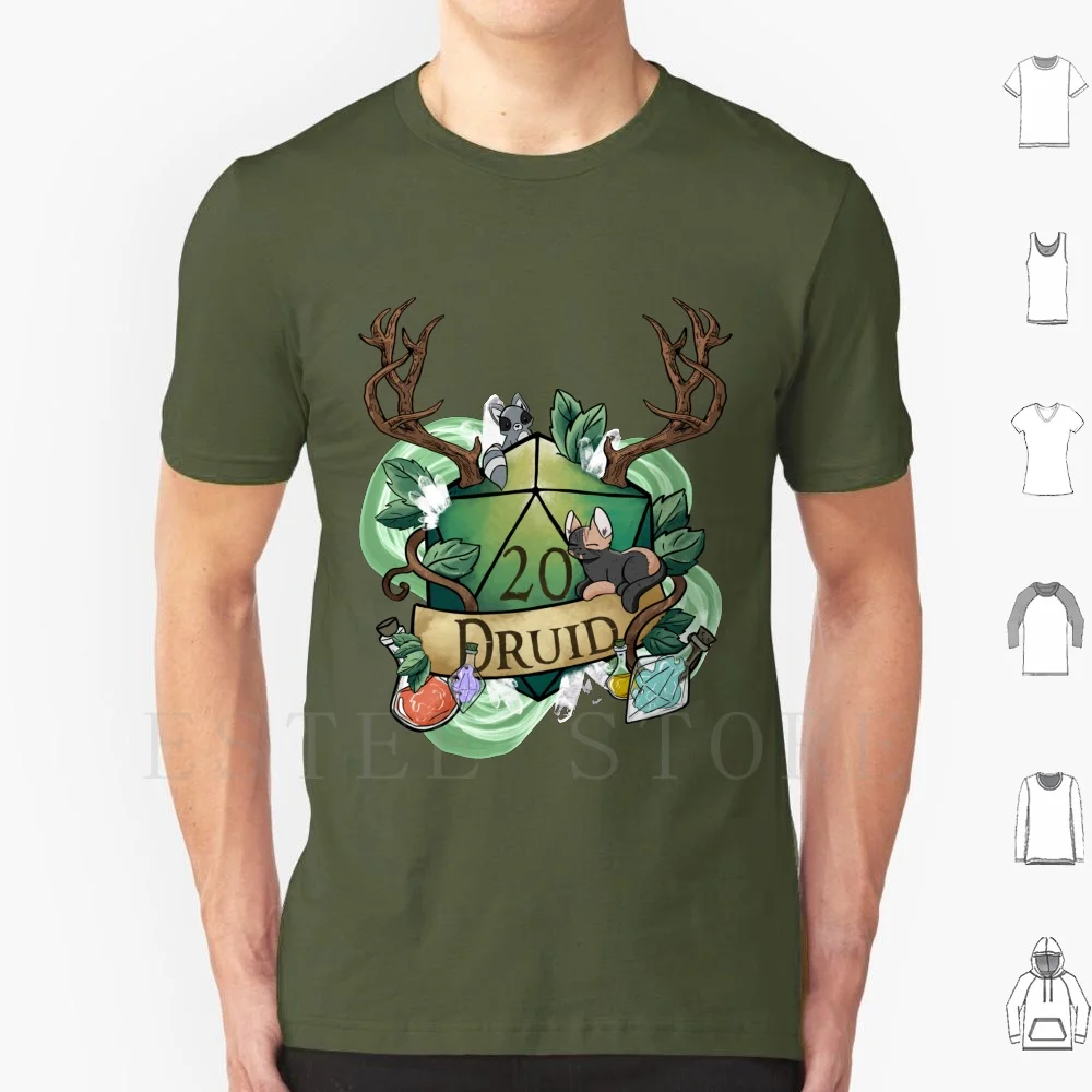 

& Druid T Shirt Men Cotton 6xl Barbarian Dnd Dnd Digitalart Paladin Wizard Warlock Druid Bard