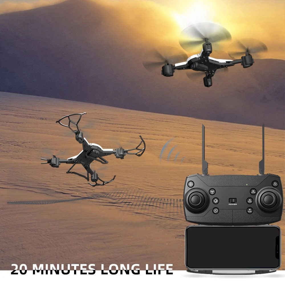 Радиоуправляемый вертолет Дрон 4K с камерой HD 1080P wifi FPV RC Дрон Профессиональный складной Квадрокоптер 20 минут работы от батареи