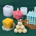 Новинка, 3D кубик пузырьков, форма для свечи из соевого воска, силиконовая декоративная штукатурка сделай сам, форма для свежего мыла, поделки для свечей