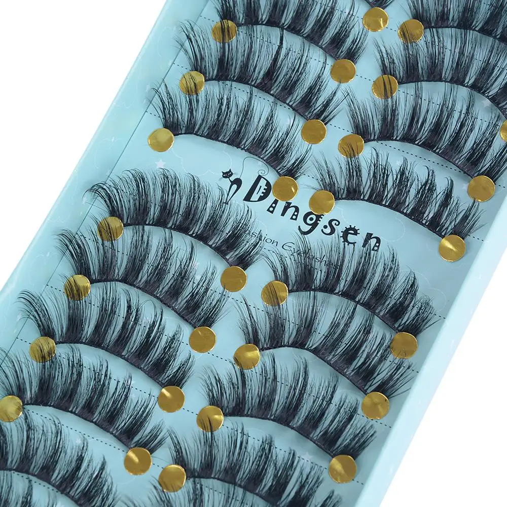 3D накладные ресницы пушистые естественный вид толстые из норки длительное