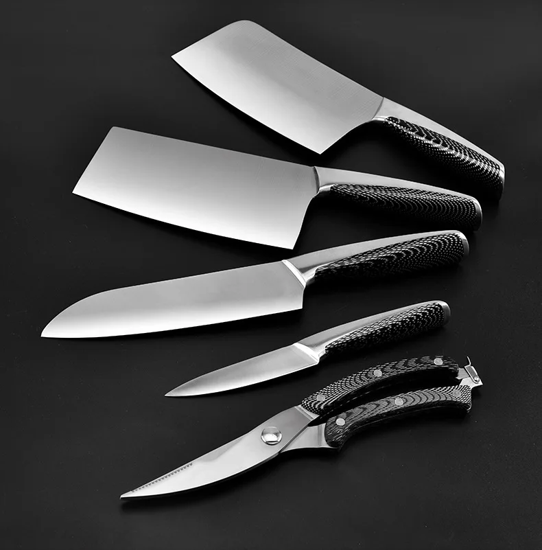 

Kitchen Knife Set High Carbon 5CR15MoV Sharpness Stainless Steel Slicing Chopping Boning Paring Fish Scissors Chef Japanese Tool